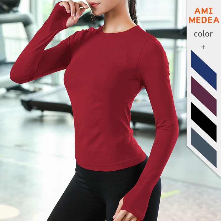 Influenciador de venda quente Yoga topo feminino manga comprida moda temperamento Fitness roupas esportivas elástico res