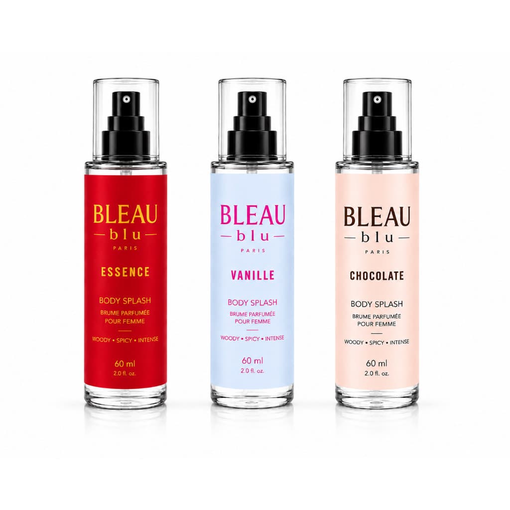 Kit 3 Body Splash Feminino 60ml | Chocolate + Vanille + Melancia | Bleu Blu Paris