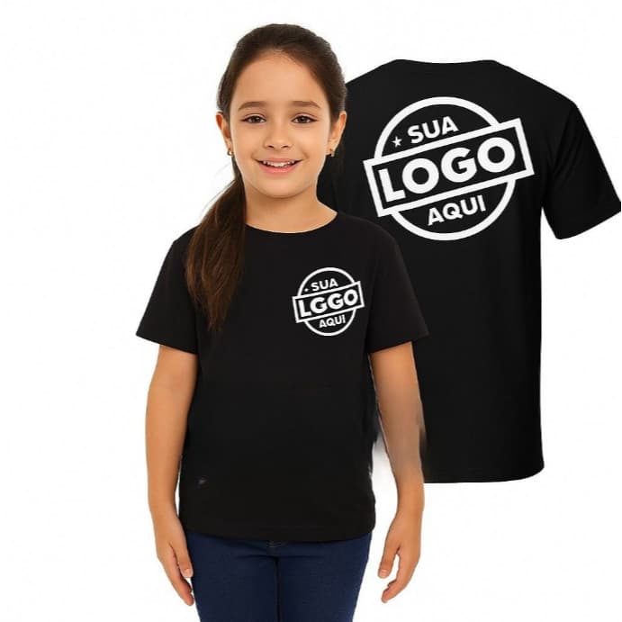 Camiseta INFANTIL Personalizada Menino e Menina - Com Sua Estampa Preferida ou Logo - 100% Algodão