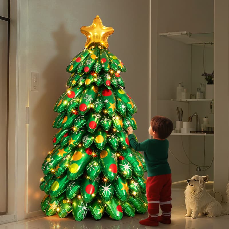 Árvore de natal atmosfera doméstica decoração sala estar inflável piso decoração natal novo artesanal diy balão