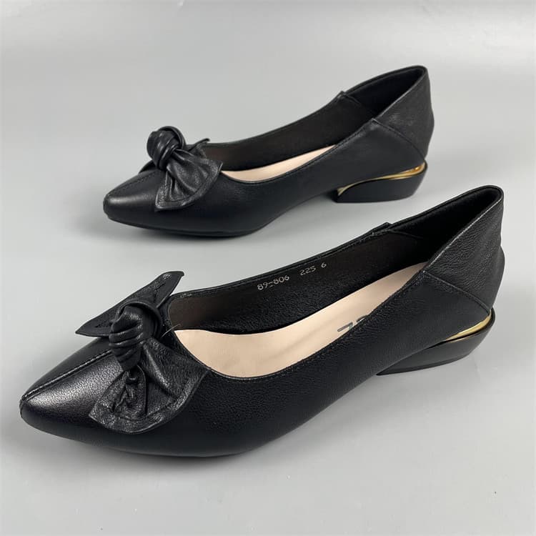 Sapatos de salto grosso de couro genuíno genuíno feminino 2025 primavera novo estilo All-Match bico fino boca rasa franc