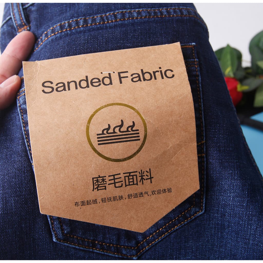 Niu ~ HL28261 Sea Series Homens Primavera Outono Inverno Interior Escovado Jeans Lavado Casual Juventude Cintura Média M