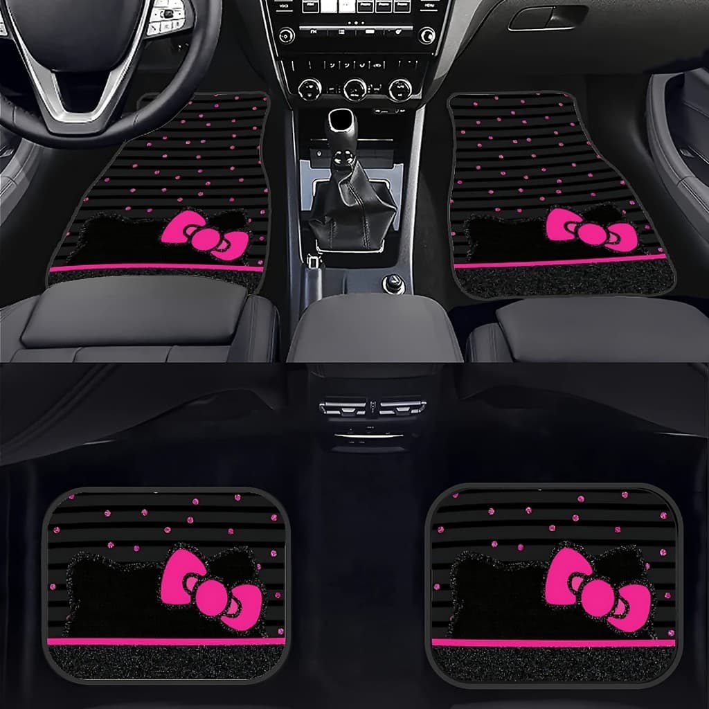 Tapete antiderrapante universal para carro Sanrio Hello Kitty, lindo Interior de carro, antiderrapante, fácil de limpar,