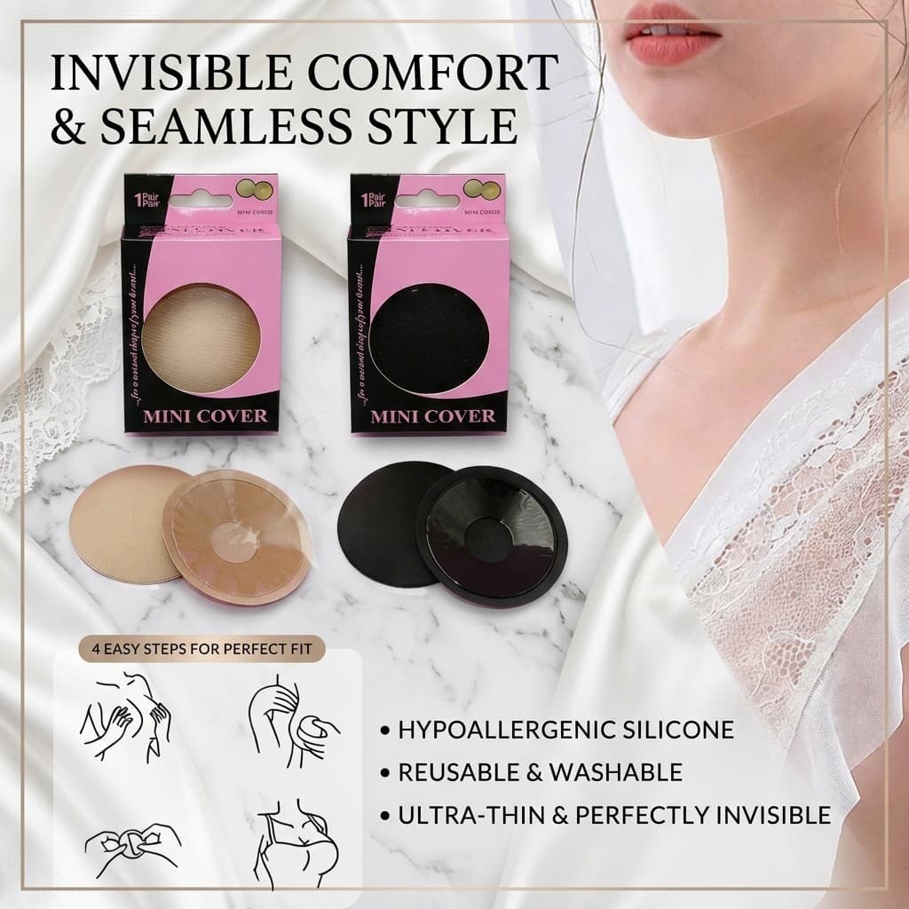 Sutiã Adesivo Feminino Silicone Invisível para Seios Reutilizável e Lavável Protetor de Seio Adesivo e Tapa Seio Adesivo