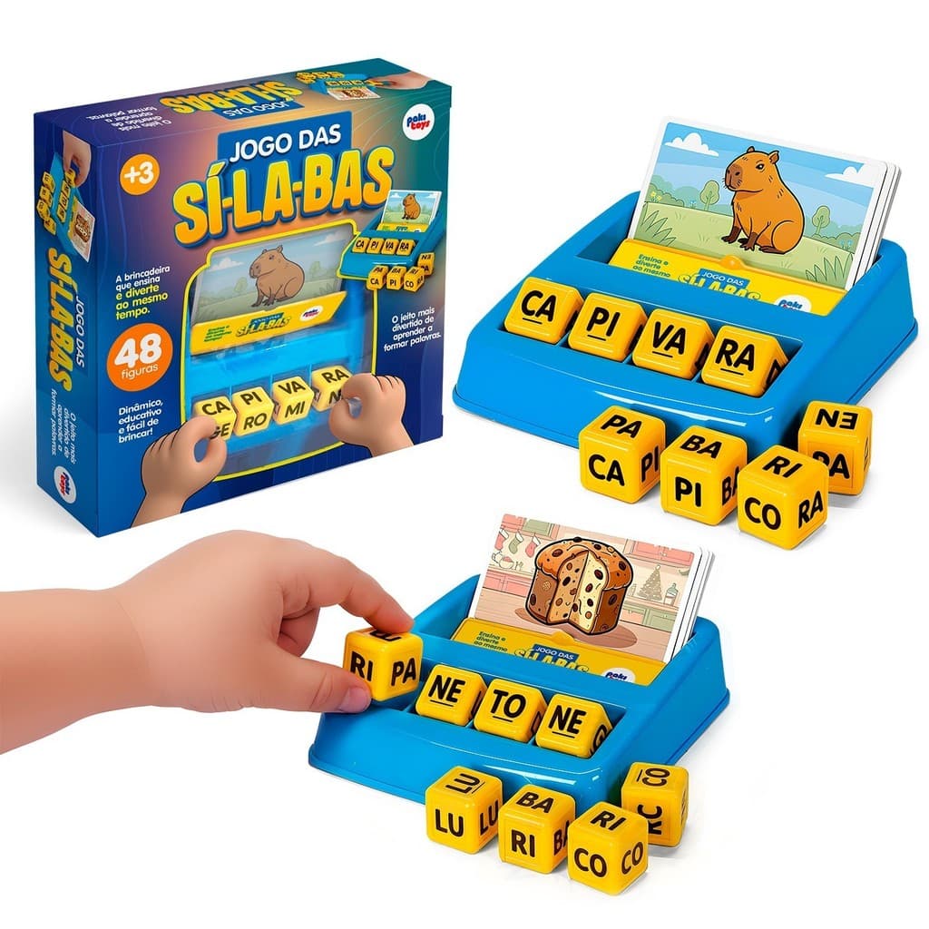 Jogo De Criar Palavras Com Dados E Cartas Brinquedo Pedagógico Para Crianças - Paki Toys