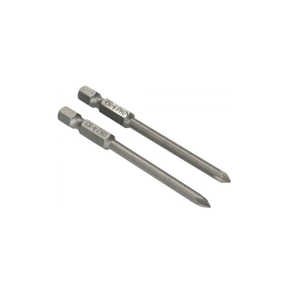 Bits Phillips 1/4'' x 75 mm PH0 em Aço Cromo Vanádio com 2 Peças - VONDER