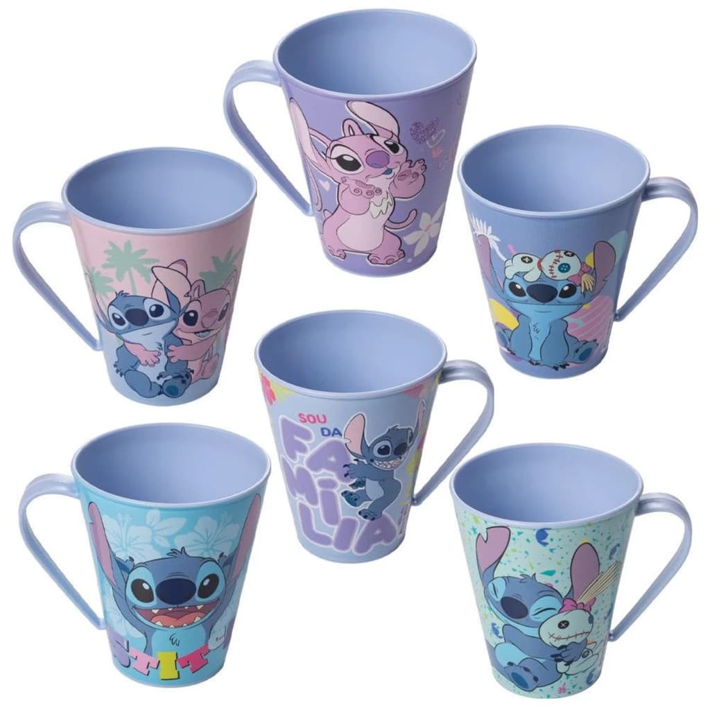 Caneca Stitch 1 Peça Sortido Ohana Disney 360 ml Plasútil
