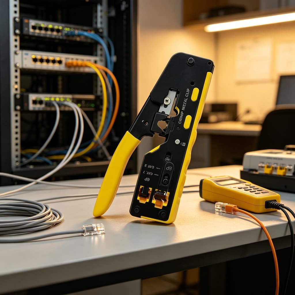 Alicate Crimpador Rede Multiuso RJ45 Corte Descascamento Crimpagem Cabo Cat5 Cat6 Cat7 6P8P