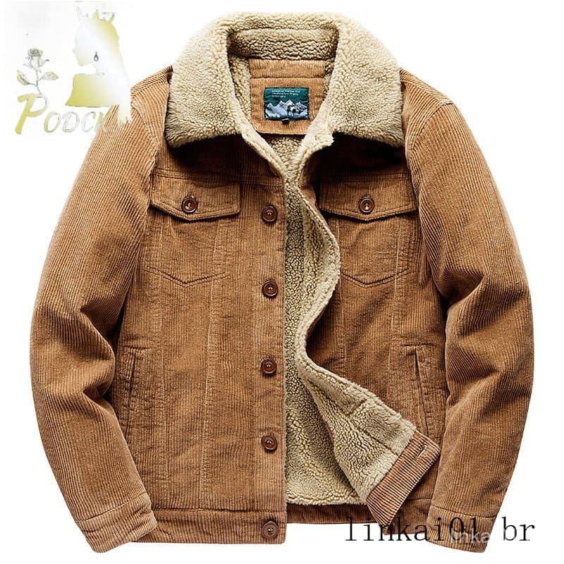 Jaqueta de lã de cordeiro masculina outono inverno engrossado algodão acolchoado jaqueta listrada Workwear jaqueta acolc