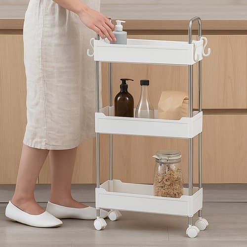 Prateleira rodinha branca rack fruteira estante guardar temperos livros perfumes decor