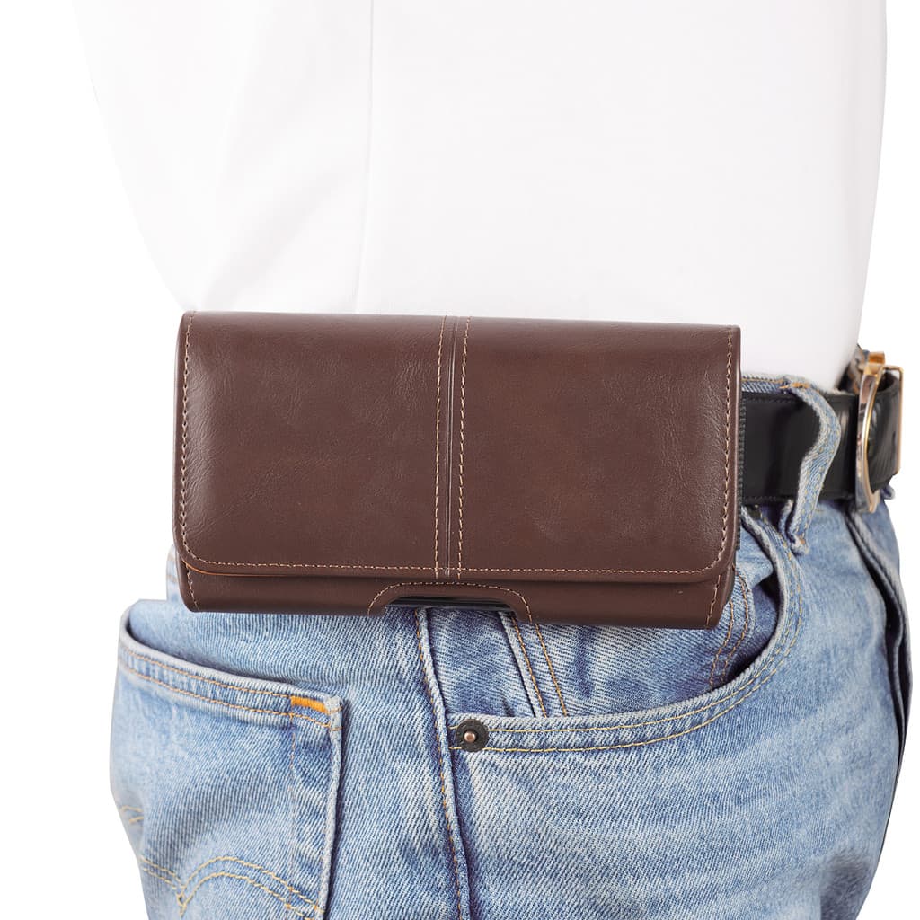 Bolsa para celular com fivela, cinto masculino para idosos, bolsa de cintura suspensa, clipe de uso Horizontal, capa de