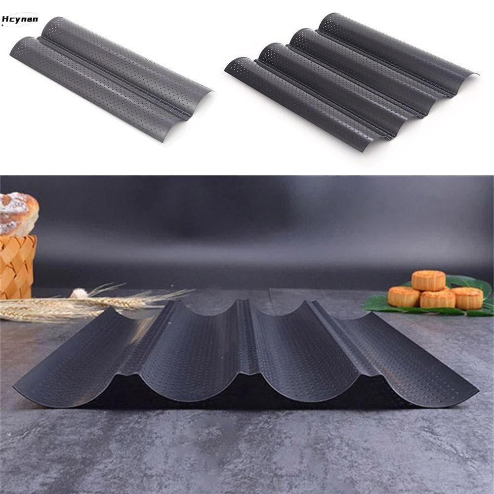 Molde Para Baguete HCYNAN , Bandeja Assar Com Ondas De 2/4 Ranhuras , Forma Antiaderente Torradas De Pão Francês