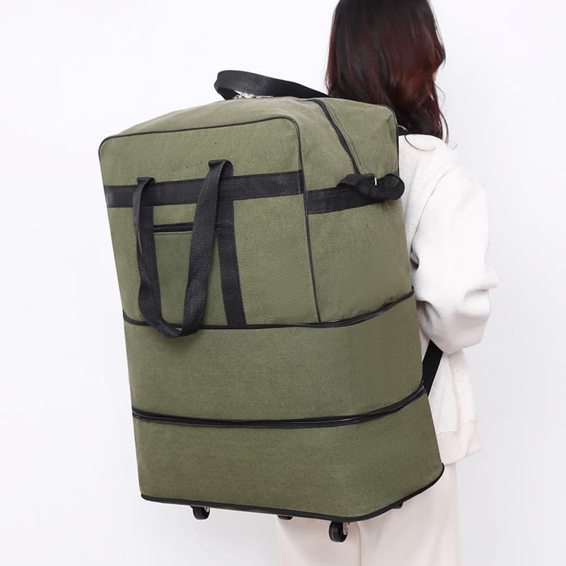 Saco de armazenamento de colcha de roupas de acomodação escolar de estudante com rodas lona espessada 5 rodas saco de ba