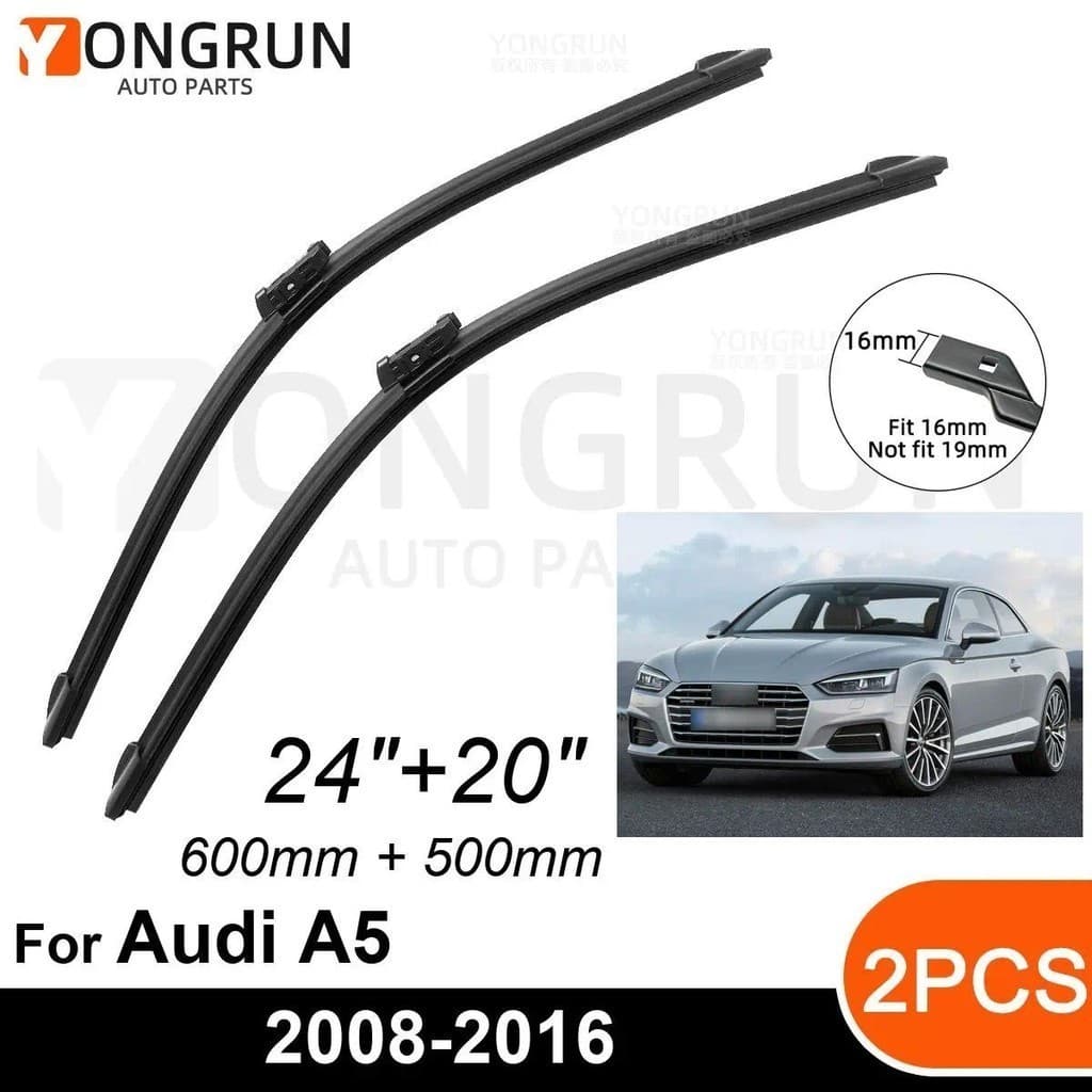 Limpadores De Para-Brisa Dianteiro De Carro , Audi A5 2008-2016 , Lâmina De Limpador De Borracha 24 " + 20 " , Acessório