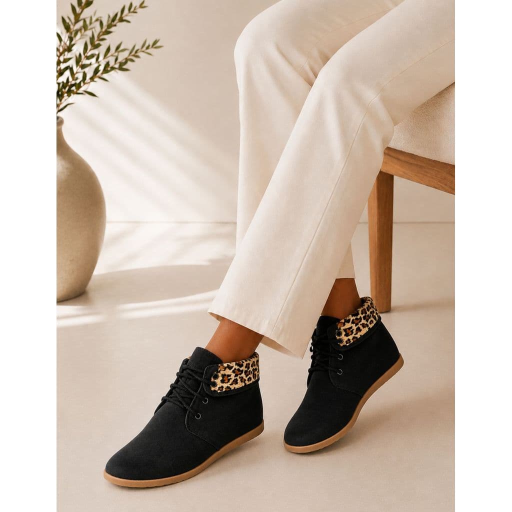 Bota Coturno Feminino Cano Curto Confortável Leve Macia Inverno Casual Aba