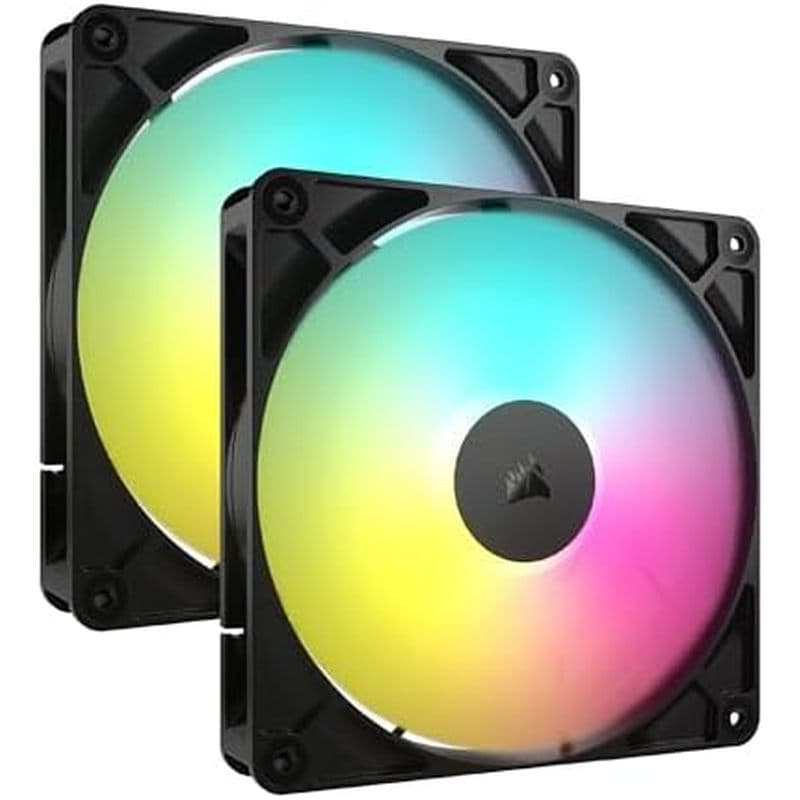 Ventilador PWM CORSAIR RS120 ARGB 120mm-Conexão De Corrente Daisy-Baixo Ruído-Rolamento De Cúpula Magnética-Pacote Tripl