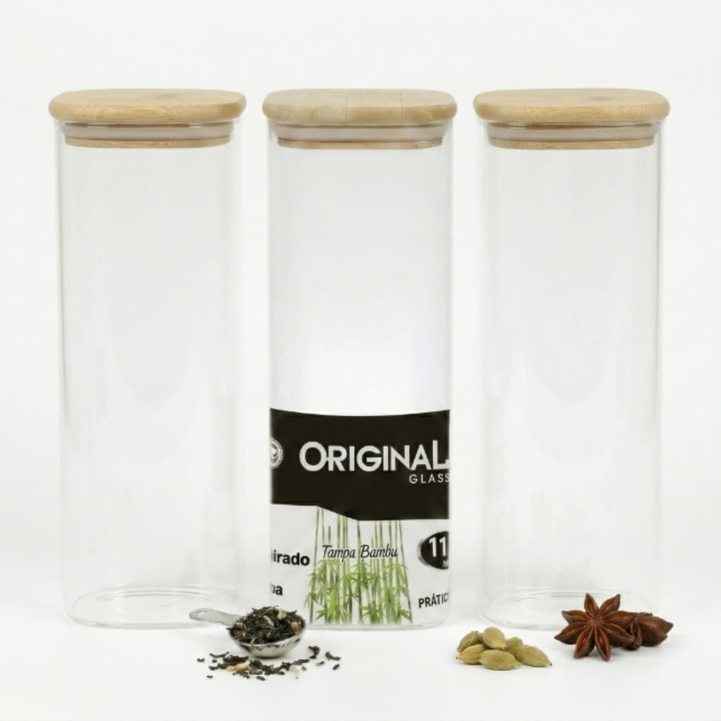 Kit 3 Potes Redondos Organizadores Herméticos Para Alimentos 1100ml