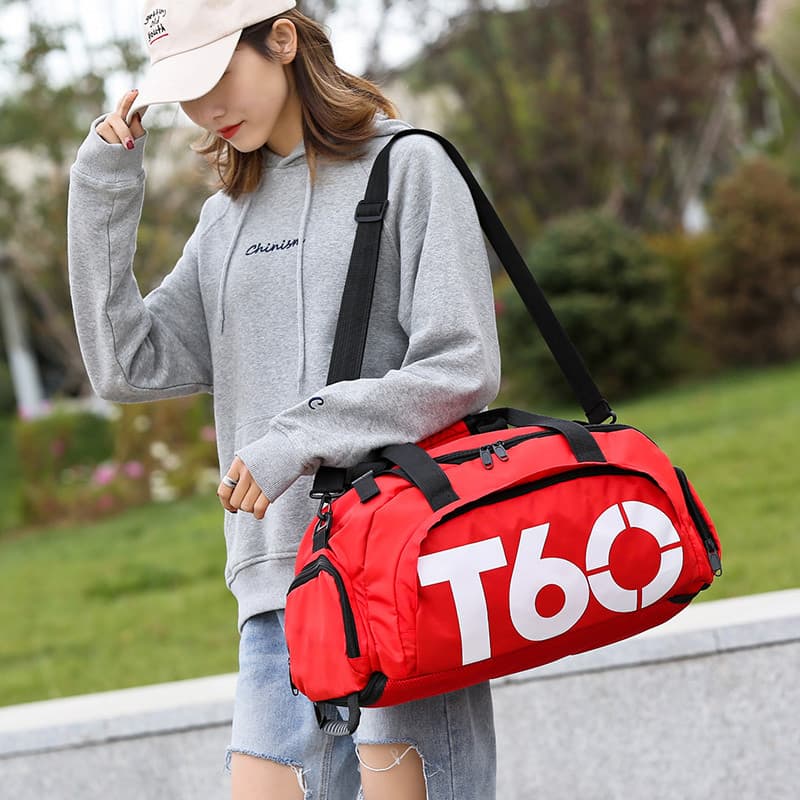 Bolsa de viagem portátil de grande capacidade, mochila esportiva, bolsa de ginástica, bolsa de ioga, posição de sapato,