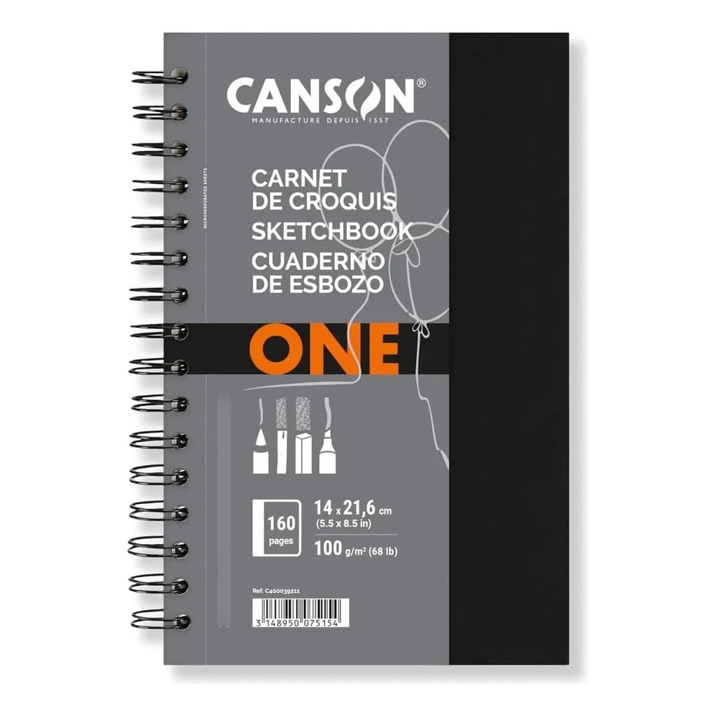 Sketchbook Art Book One Espiral 100g A5 Canson bloco papel