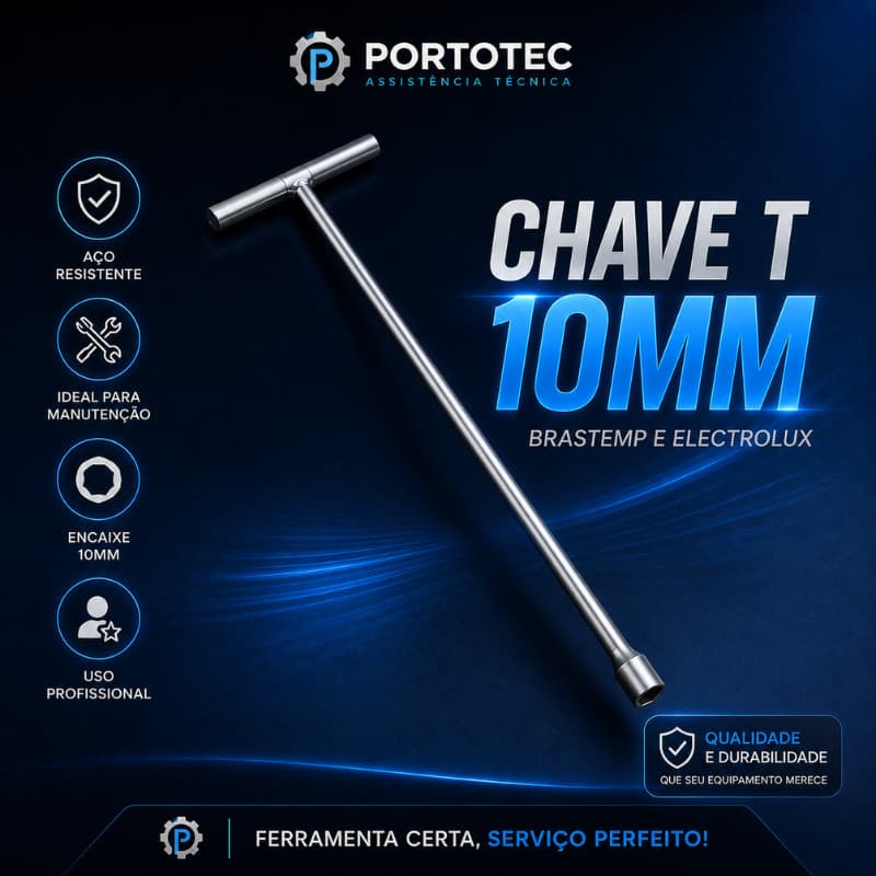 Chave T 10mm Agitador Compatível Brastemp Electrolux