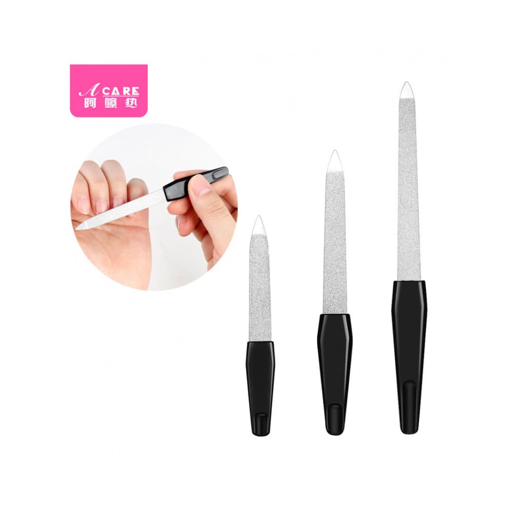 Lixa de unha/aço inoxidável C1pq801-Fácil de usar ferramenta de Manicure de superfície de unha de reparo arquivo dupla f