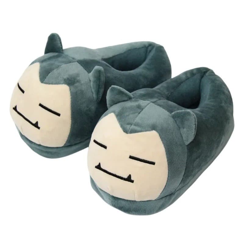 Pokémon Pikachu, Snorlax, Eevee, pantufas fofas de pelúcia para uso interno, para adultos e crianças, personagem de anim