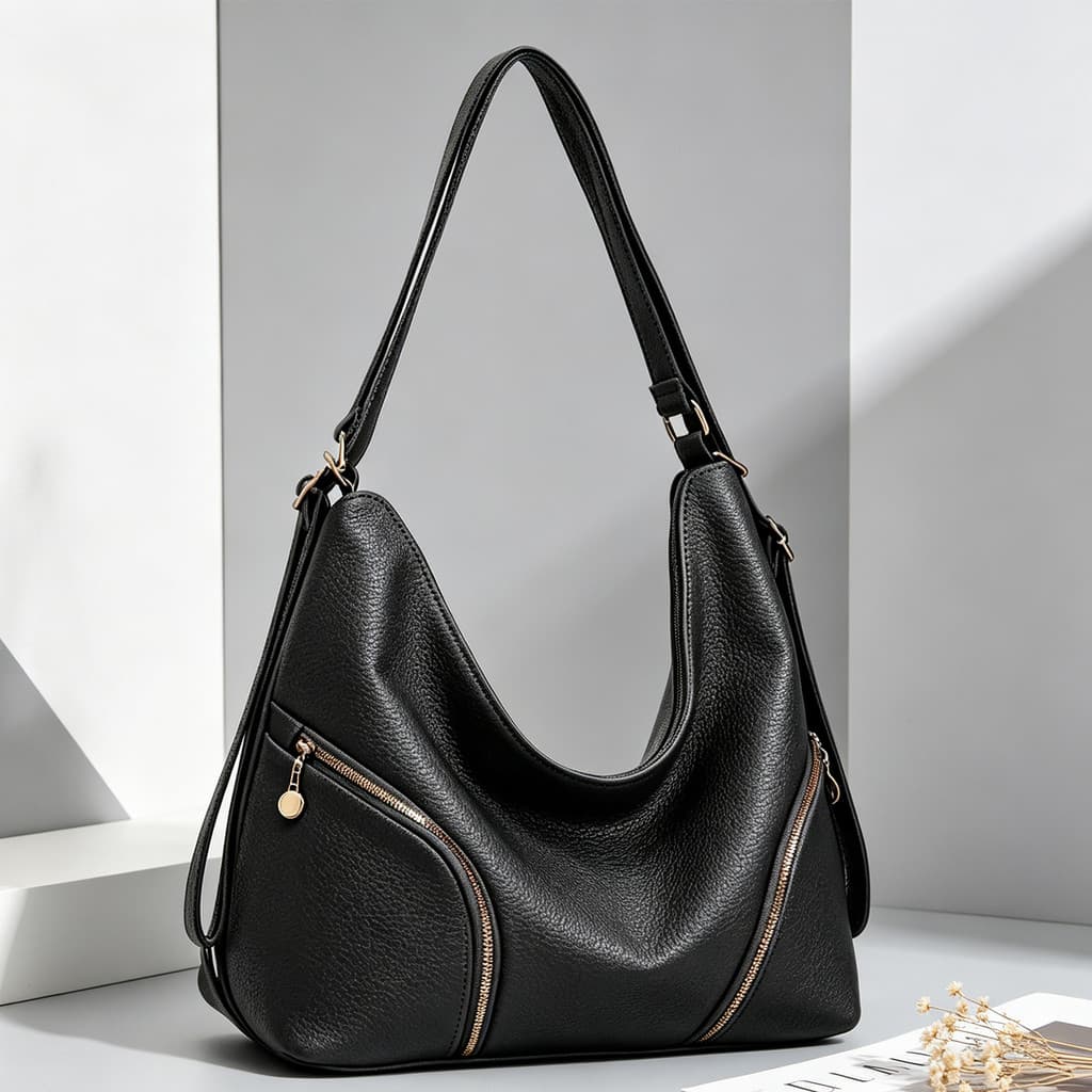 Bolsa Feminina Grande Hobo Multifuncional Tres Formas de Uso Couro PU Casual Versatil para Todos os Looks
