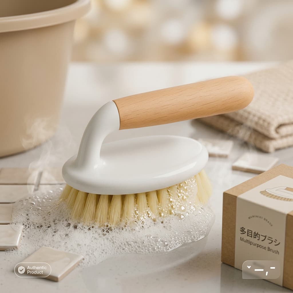 Escova Premium Multiuso Limpeza Pesada Cabo Estilo Bambu Cozinha Banheiro Pia