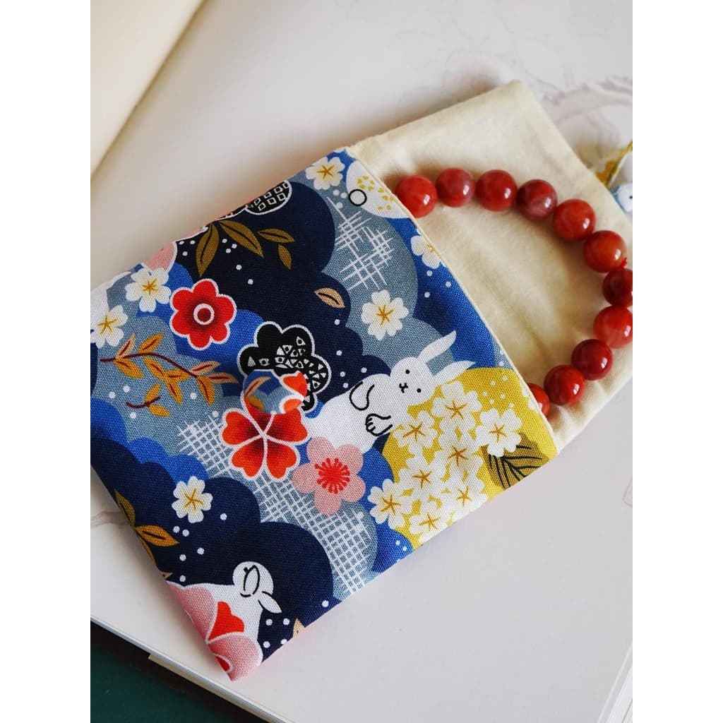 Saco de jóias de tecido estilo japonês estilo japonês pequeno saco acolchoado pano rosário contas Wenwan pulseira Jade j