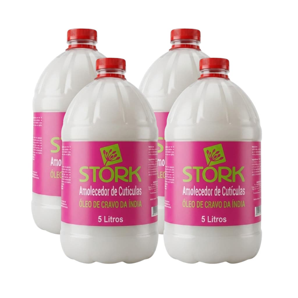 KIT Amolecedor de cutículas stork com óleo de cravo da índia 5 litro (4 unidades)