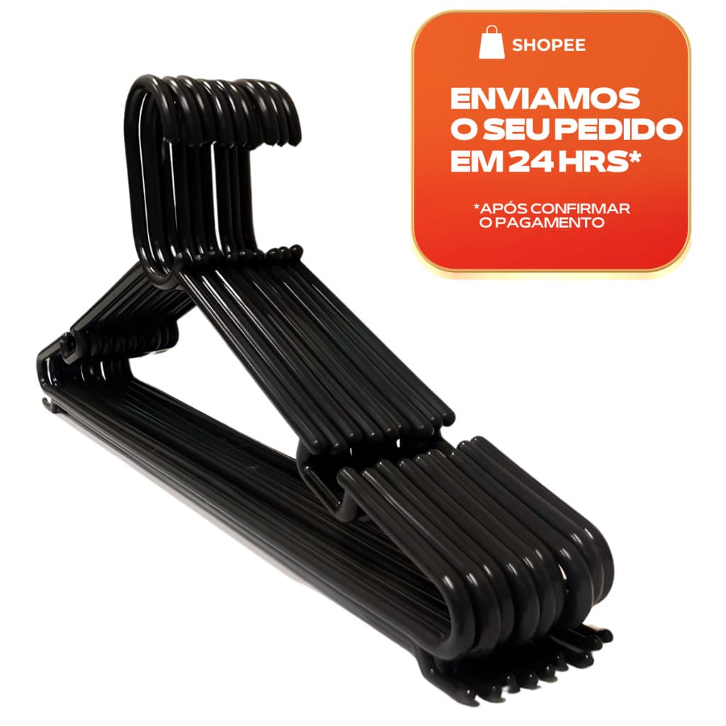 Cabide Com Suporte Para Alças Kit 100 a 10 Unidades Cabides Para Roupas Reforçado Organizar Roupas