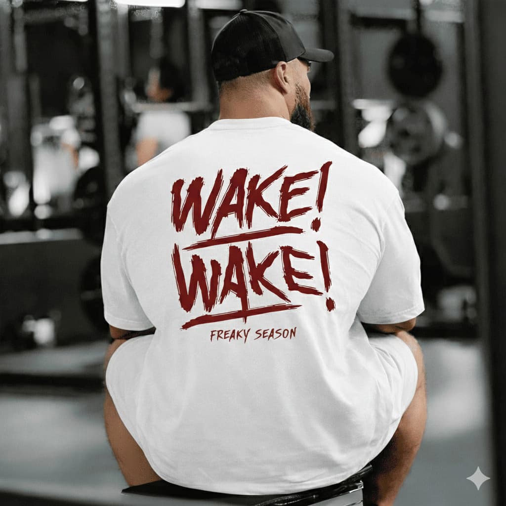 Camiseta Oversized WAKE WAKE Unissex Treino Academia Streetwear Premium 100% Algodão
