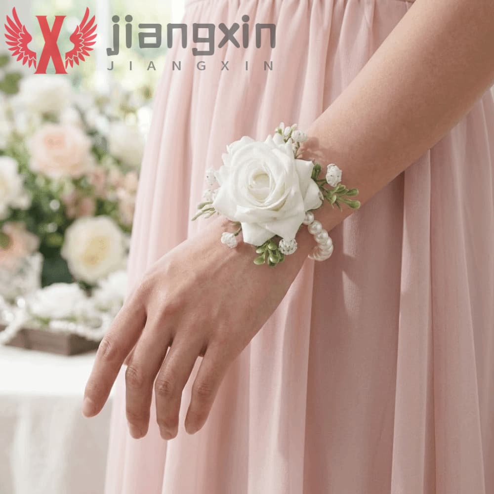 JIANGXIN 6 Unidades/Conjunto Flor De Pulso Rosa , Corpete De Dama De Honra Com Seda Requintada , Lindo