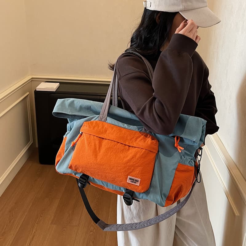 Bolsa de viagem dobrável leve, grande capacidade, portátil, bagagem de embarque, viagem de negócios, armazenamento, sepa