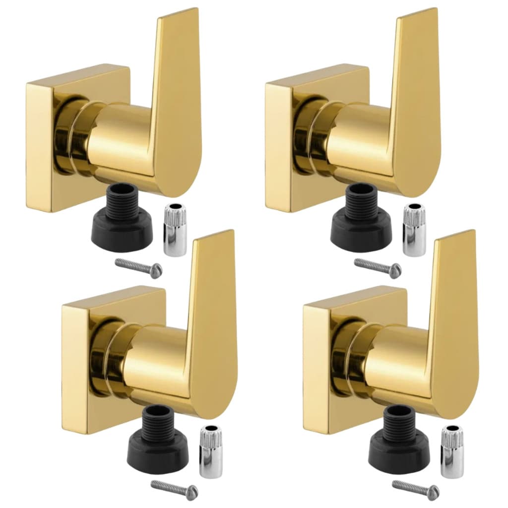 Acabamento Registro Gaveta Pressão Banheiro 4 Peças Para Base Docol Metal Dourado Brilhante Luxo