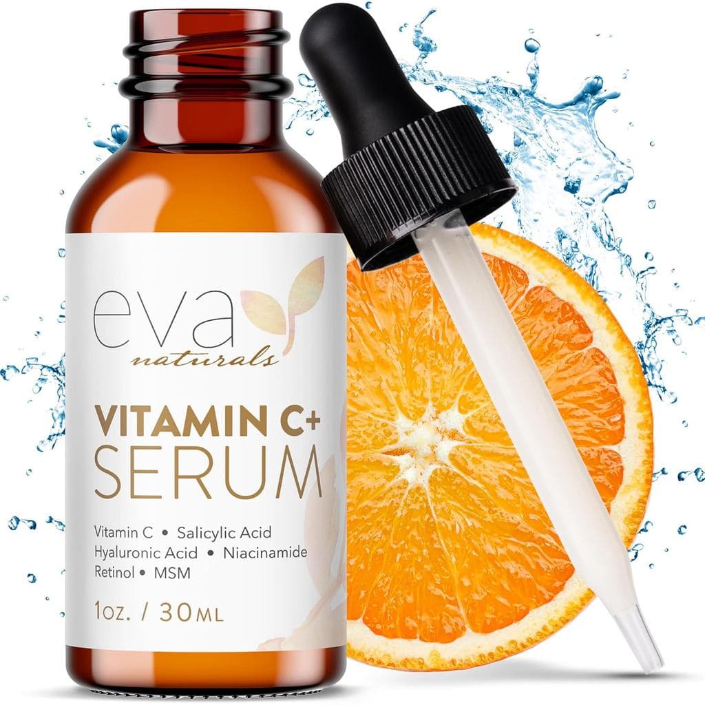EvaNaturalsSérum de Vitamina C para o Rosto – Antienvelhecimento, Removedor e Corretor de Manchas Escuras com Retinol, Á