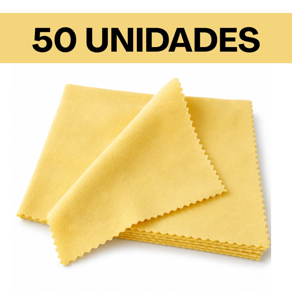 Kit 50 Flanela Mágica Limpar Jóias Ouro Prata - Atacado