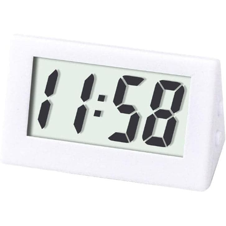 BWESOO 1PC Relógio Digital Mini Branco para Carro e Mesa, Medidores de Tempo, Relógio Digital com Tela LCD, Relógio de V