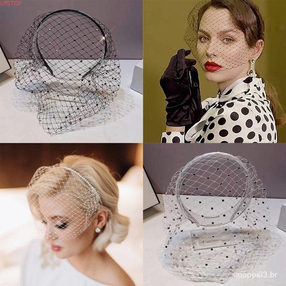 UPSTOP Véu Headbands , Jóias De Cabelo Vestido De Festa De Casamento Malha Capa De Rosto , Cocar Feminino Senhora Menina
