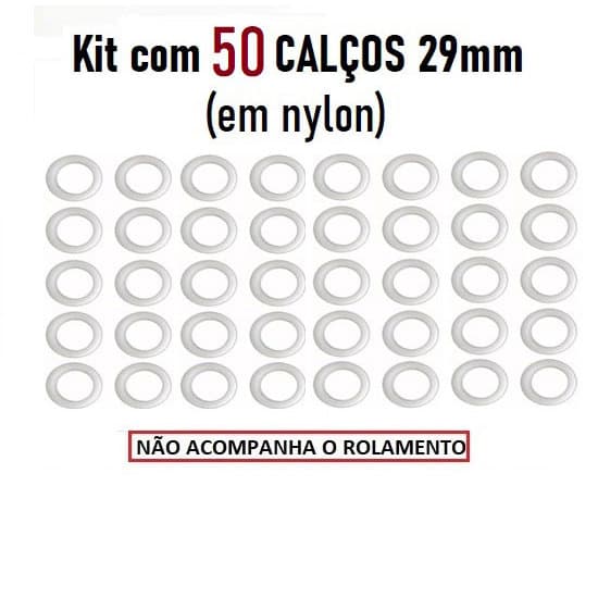 KIT com 100 CALÇOS 29mm para Rolamento 608