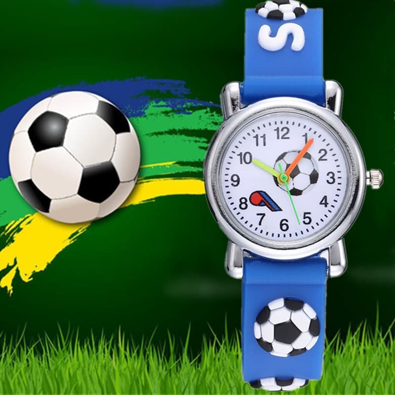Relógio Esportivo Infantil de Silicone Rel Gio Fashion com Design de Futebol 3D para Meninos