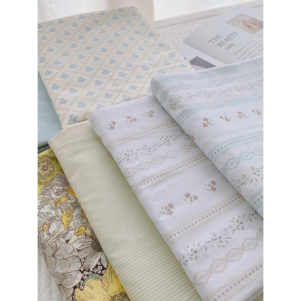 Simples 100% algodão sarja folhas única peça Retro estilo Pastoral pequeno Floral puro algodão 1.5 folhas duplo 1.8 folh