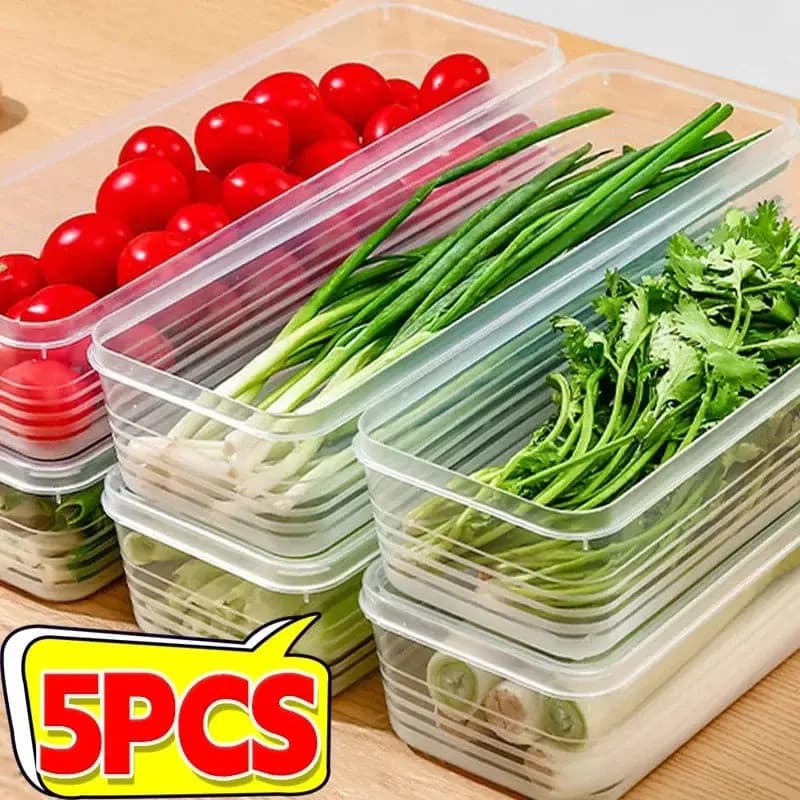 Caixas de Armazenamento para Refrigerador Fresh Box, Recipiente para Alimentos com Tampa, Organizador de Frutas Frescas