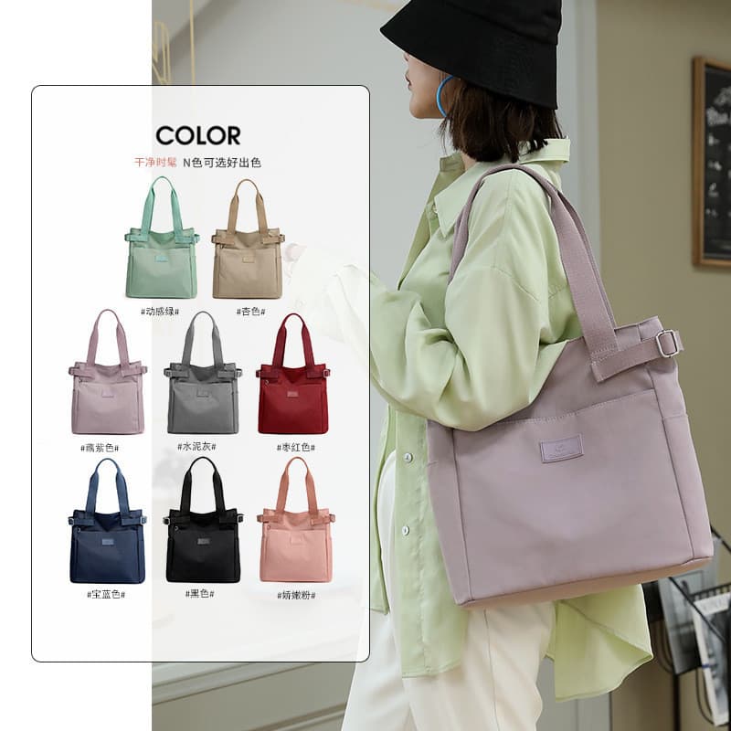 Nova bolsa de grande capacidade feminina 2024 novo estilo estudantes universitários classe bolsa de ombro High-End Commu