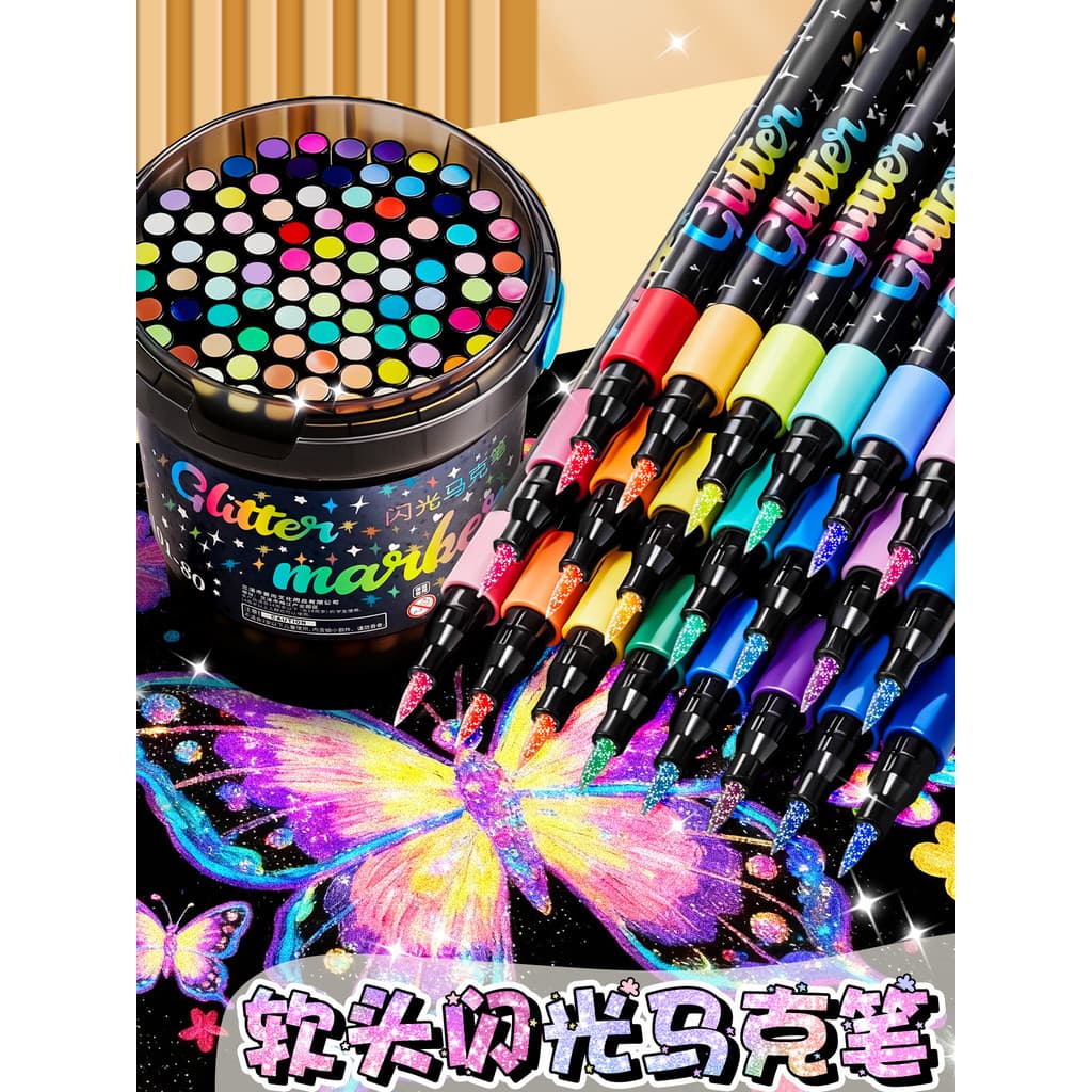 Manual empilhável colorido de 36 cores Caneta de giz dedicada com 24 brilhos