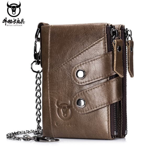 | carteira masculina grande | 【carteira masculina couro】 carteira masculina original ❖Capitão Niu produtos de couro rfid