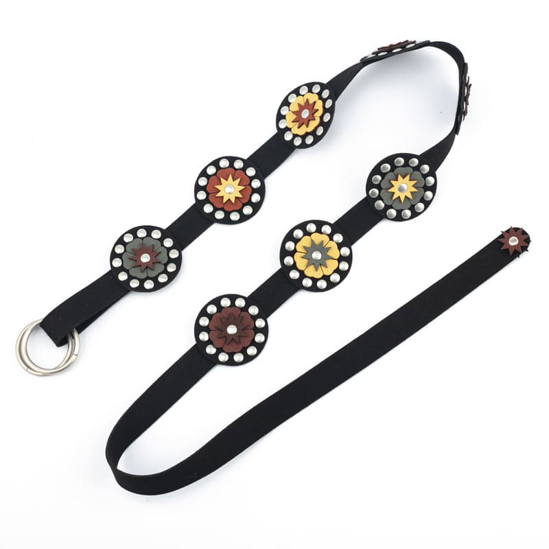 Estilo étnico cinto feminino espartilho decoração com saia camisola quente menina atada cintura corda rebite cinto largo