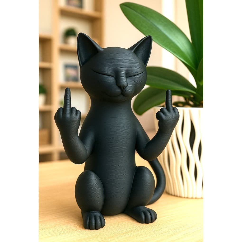 Gato Dedo Feio Meio– Escultura Divertida em Impressão 3D