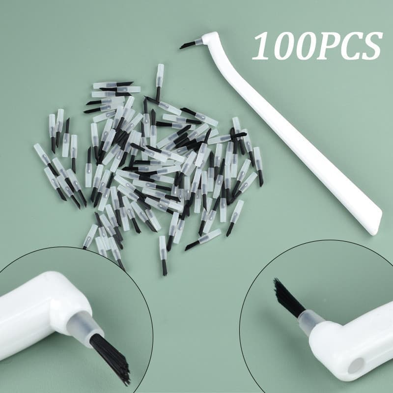 100pcs Cabeça de Aplicador Substituível Descartável com 1 Pincel Composto Micro K495