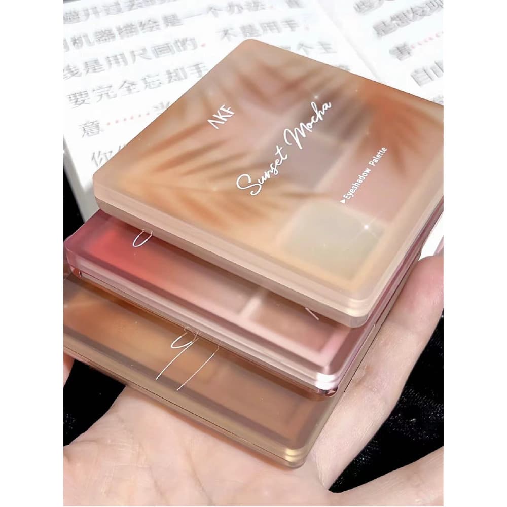 Paleta de sombras AKF em estoque pronto 7 cores cor terra fosco laranja marrom perolado piscando Blush alto brilho repar